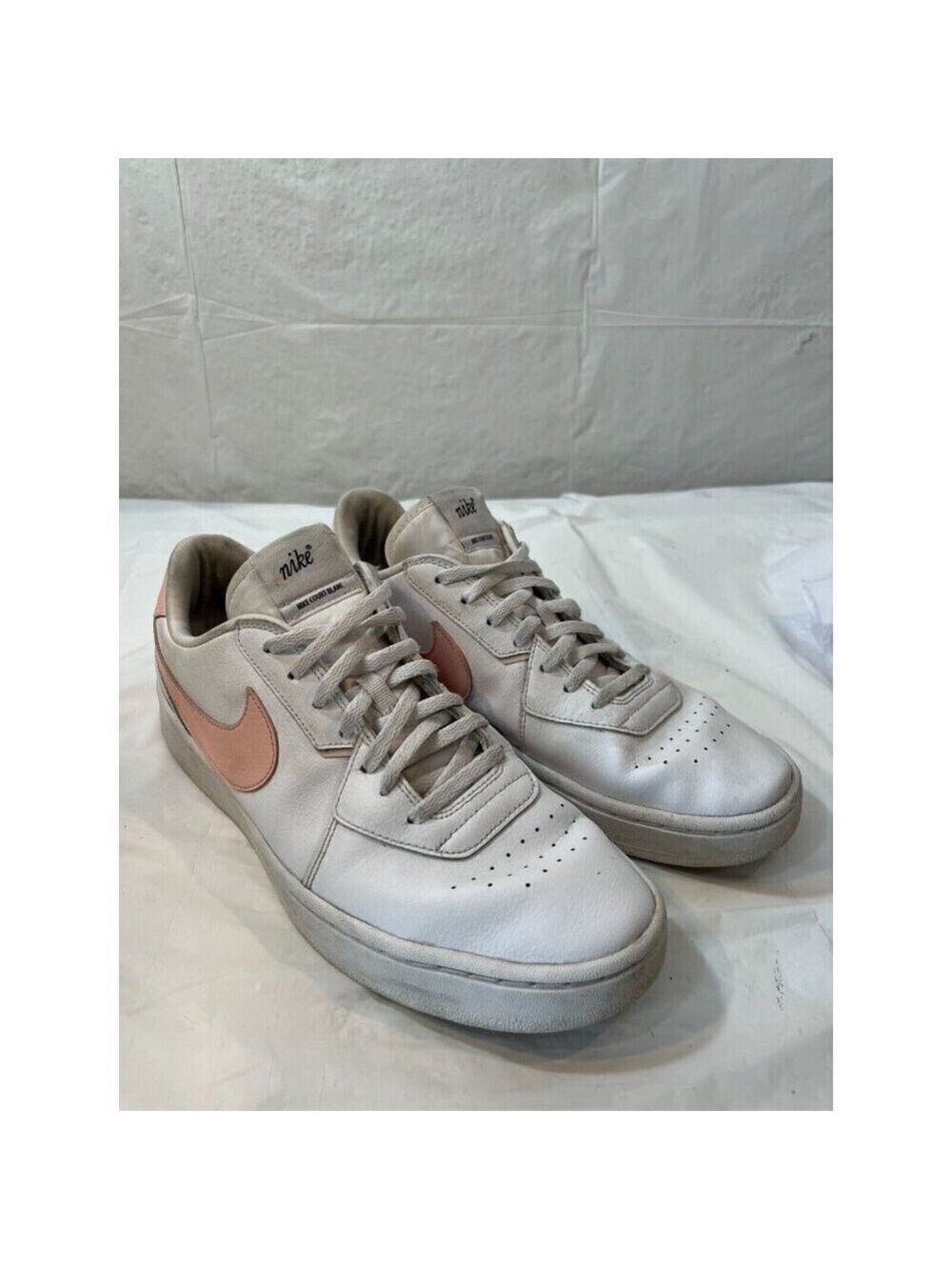 Nike Court Blanc Womens Size 12 White Pink Athletic Shoes Sneakers CI0808-102